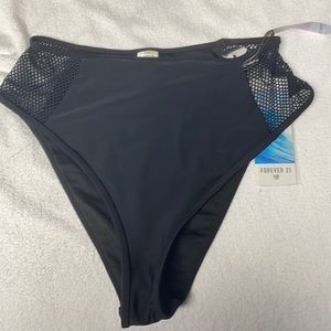 High cut swim suit bikini bottoms black forever 21